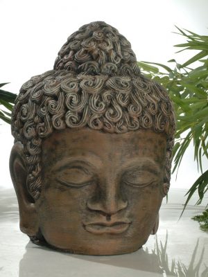 Statue de jardin de tête de bouddha