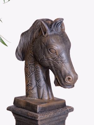 Statue de jardin tête de cheval