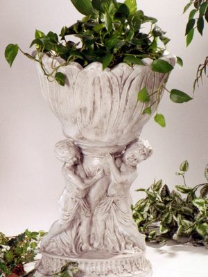 Pot à fleurs blanc avec jumeaux